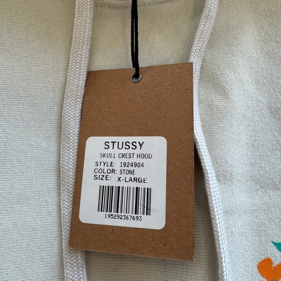 Stussy Off-White Hoodie with Embroidered Graphic - Picture 4 of 4